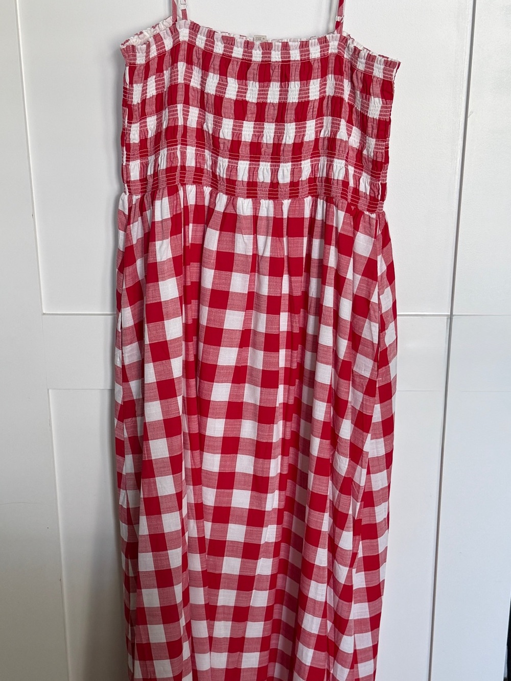 LOFT Red and White Gingham Strap Maxi Dress- NWT size 14 - Picture 8 of 9